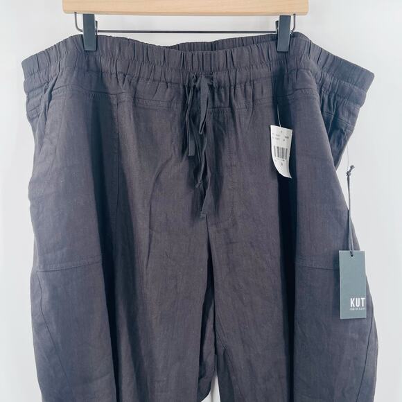 KUT FROM THE KLOTH Pants Size 2X Linen Blend Smocked Drawstring Pockets NWT - Picture 12 of 15